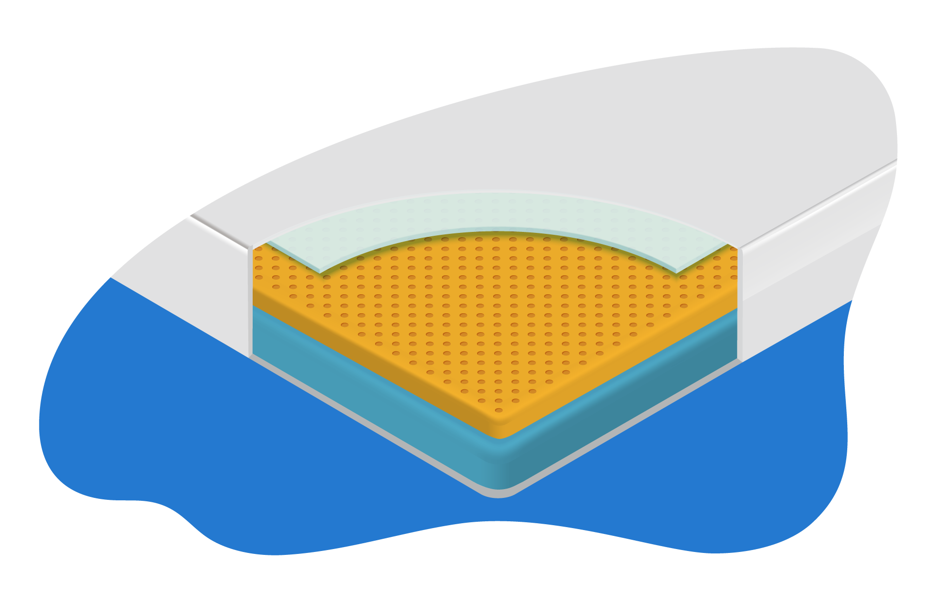 Interior de um colchão de látex